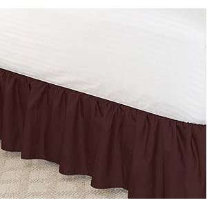  Solid Ruffled Bedskirt Dust Ruffle FULL Size 18 drop 