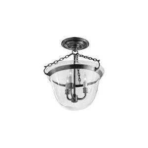 Chart House Semi Flush Country Bell Jar Lantern in Polished Nickel by 