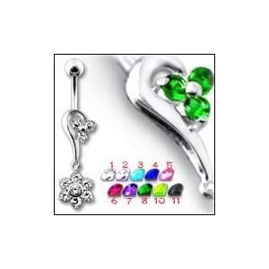    Half Heart and Flower Dangling Belly Ring Body Jewelry Jewelry