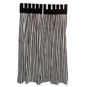    Tadpoles Set of 2 Striped Curtain Panels, Black/White Baby