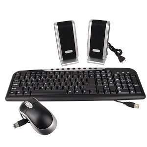   Keyboard, Optical Mouse & Speakers Kit (Black/Silver) Electronics