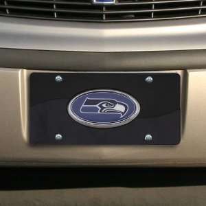  NFL Seattle Seahawks Black Two Toned Acrylic License Plate 