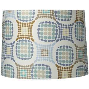  Blue and Brown Dot Pattern Drum Shade 13x14x10 (Spider 