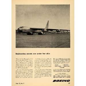  1952 Ad Boeing Airplanes Eight Jet Bomb Aircraft Runway 