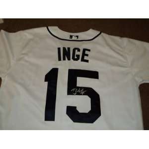  Brandon Inge Autographed Jersey   Autographed MLB Jerseys 