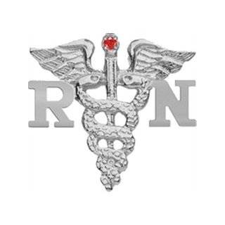   Graduation Lapel Pin with Ruby in Sterling Silver by NursingPin