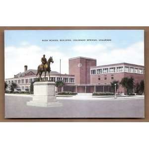  Postcard Vintage High School Building Colorado Springs 
