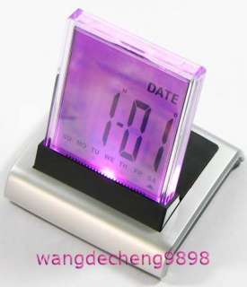 Color Change LED Digital Desk Alarm Clock+Thermometer  