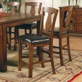   Set of 2 Counter Height Dining Chairs Bar chair Cherry Finish  