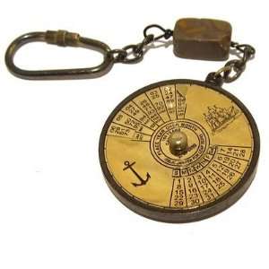   Keychain 01 Brown World Timer Calendar Nautical 6.5 