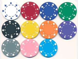 This auction is for (1,000) Suited poker chips + 1,000 chip aluminum 