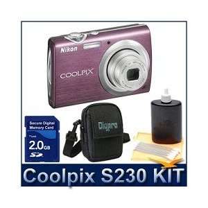  Nikon Coolpix S230 Digital Camera (Plum), 10.0 Megapixels 