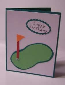  golf green. The outside says Happy birthday, the inside is blank 