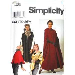  Simplicity Sewing Pattern 7438 Misses Cape & Wrap, AA 