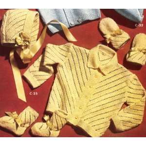  Vintage Knitting PATTERN to make   Baby Cardigan Sweater 