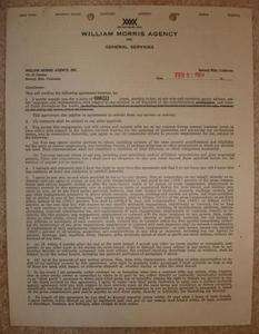 THREE STOOGES SIGNED WILLIAM MORRIS AGENCY EXECUTED CONTRACT ULTRA 