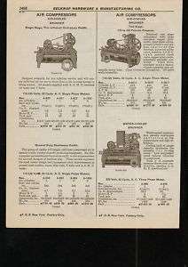 1934 Brunner Air Compressors Water Cooled 220V ad  