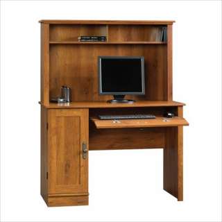   Harvest Mill Wood Computer Desk with Hutch in Abbey Oak [238820