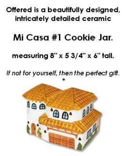 Ceramic Building Cookie Jar Spanish House #1 NIB 6tall  