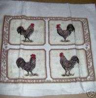 French Country Rooster Kitchen Towels Set of 4 New  