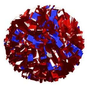  3 Color Mix Metallic Cheerleaders Poms 6 RED/ROYAL/SILVER 