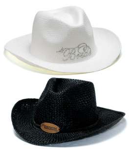   WEDDING GIFT BRIDE WHITE COWGIRL and GROOM BLACK COWBOY PARTY HATS