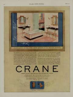 1924 CRANE BATHROOM FIXTURES AD / CRANE BEAUTY BATHS  