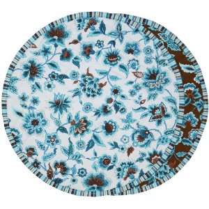  Brown & Blue Floral Charger Center Round Placemat