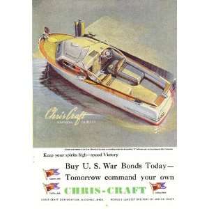  1944 Ad Chris Craft Express Cruiser Boat WWII Original 