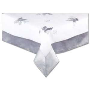  Stonebrook Linens Dazzling Holly Silver Tablecloth 60 x 