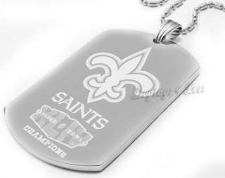 New Orleans Saints Super Bowl 2010 Custom Made Dog Tag Necklace