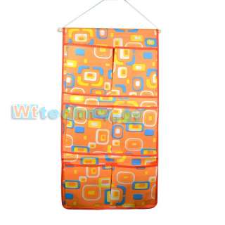 NEW Non Woven Orange Cute Pattern Wall Hanging Storage Bag Organizer W 