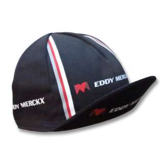 BLACK EDDY MERCKX SANTINI INDELAND COTTON CYCLING CAP  