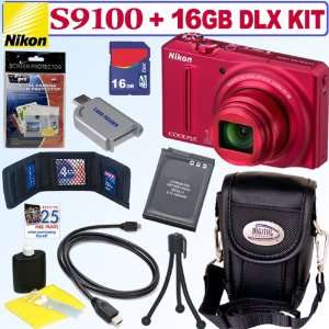   CMOS Digital Camera (Red) + 16GB Deluxe Accessory Kit