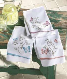 PC Butterfly Kitchen Hand Towel Set Watercolor Artwork Cotton 22x13 