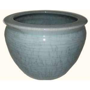   planter with light celadon crackle glaze, for indoor