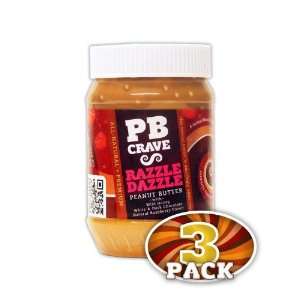 PB Crave Natural Peanut Butter, Razzle Dazzle, 16oz Jars, (Pack of 3 
