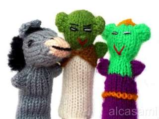 DONKEY & THE OGRES  HAND KNIT FINGER PUPPET  PERU TOY  