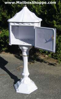 Locking Aluminum Mailbox   Pedestal Colonial Mail Box  
