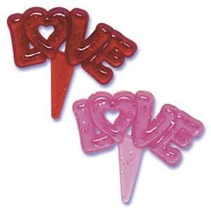   CT Glitter Love Cupcake Picks Valentines Cake Toppers Toys & Games
