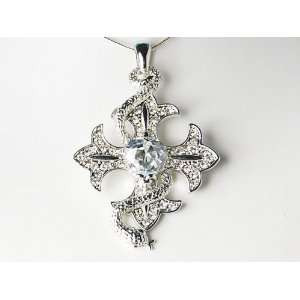   Crystal Rhinestone Holy Celtic Cross Custom Pendant Necklace Jewelry