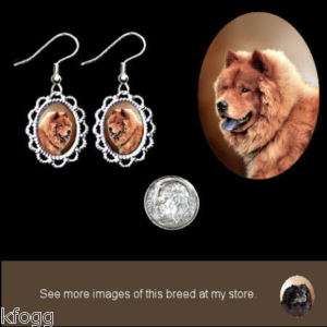 Chow Chow Red DOG Earrings PRETTY JEWELRY  