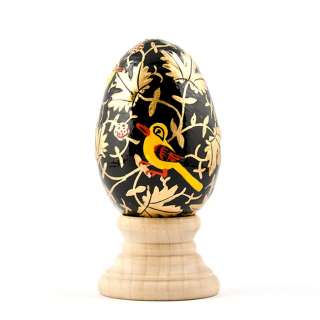 Yellow Bird Wooden Egg, Hand Painted Easter Egg  