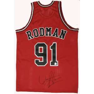  Dennis Rodman Autographed Uniform