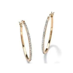  14k Gold Diamond Fascination Diamond Accent Hoop Pierced Earrings 1 