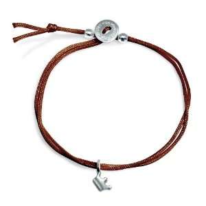  Alex Woo Mini Cord Bracelet Brown with Sterling Silver 