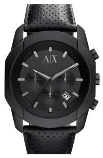 AX Armani Exchange Chronograph Leather Strap Watch  