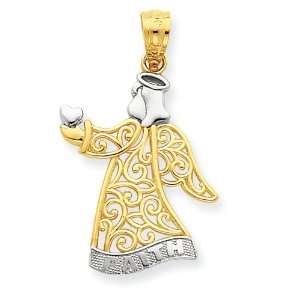  14k & Rhodium Faith Angel Pendant Jewelry