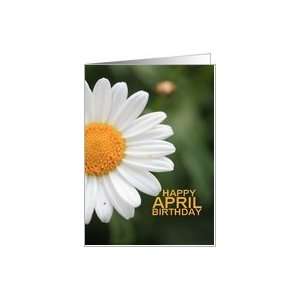  Happy April Birthday   Daisy April Birth Month Flower Card 