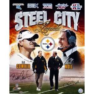 Bill Cowher & Chuck Noll Signed Steel City Collage 16x20